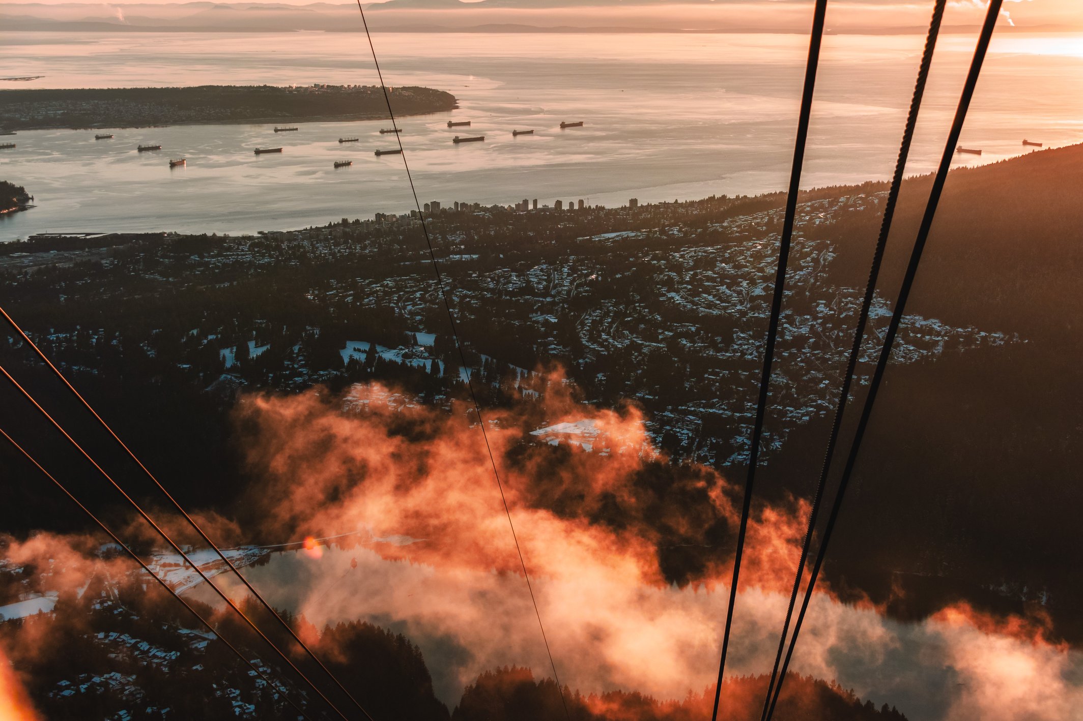 Vancouver view from Grouse Mountain in North Vancouver, BC, Canada